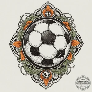 Soccer ball, tattoo sketch design, neo tradit... - эскиз тату (№1752611994_0, 15.07.2025 20:39) — tattoo-photo.ru
