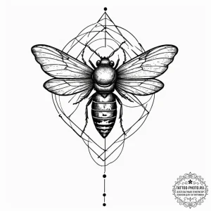 Tattoo sketch a cicada's song visualized as a... - эскиз тату (№1752613761_0, 15.07.2025 21:09) — tattoo-photo.ru