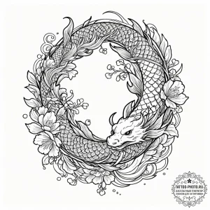 Selkie, tattoo line art, on a clean white pap... - эскиз тату (№1752614096_0, 15.07.2025 21:14) — tattoo-photo.ru