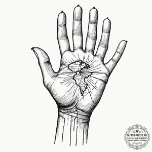 Tattoo sketch a person's hand, with a road ma... - эскиз тату (№1752615855_0, 15.07.2025 21:44) — tattoo-photo.ru
