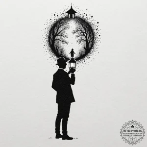 Tattoo sketch a person's silhouette standing... - эскиз тату (№1752615941_0, 15.07.2025 21:45) — tattoo-photo.ru