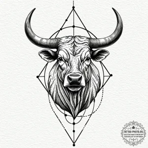 Tattoo design a taurus bull formed by a serie... - эскиз тату (№1752616694_0, 15.07.2025 21:58) — tattoo-photo.ru