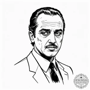 A graphic novel portrait of fredo corleone, w... - эскиз тату (№1752616861_0, 15.07.2025 22:01) — tattoo-photo.ru