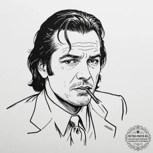 A sketch of vincent vega's "i shot marvin in... - эскиз тату (№1752617780_0, 15.07.2025 22:16) — tattoo-photo.ru