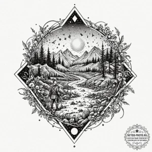 Trash polka composition of the battle of the... - эскиз тату (№1752618114_0, 15.07.2025 22:21) — tattoo-photo.ru