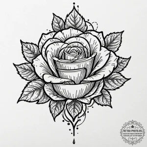 Tattoo sketch a single, powerful leaf breakin... - эскиз тату (№1752618616_0, 15.07.2025 22:30) — tattoo-photo.ru