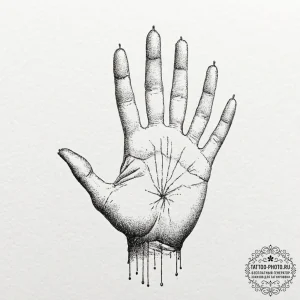 Tattoo sketch a subtle 'handprint' of a lost... - эскиз тату (№1752618865_0, 15.07.2025 22:34) — tattoo-photo.ru