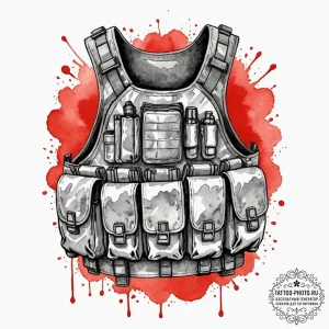 Tattoo sketch a generic tactical vest or plat... - эскиз тату (№1752620782_0, 15.07.2025 23:06) — tattoo-photo.ru