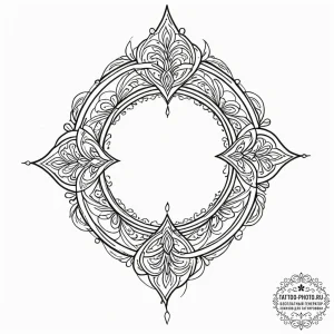Amulet symbol, tattoo line art, ornamental ta... - эскиз тату (№1752621615_0, 15.07.2025 23:20) — tattoo-photo.ru