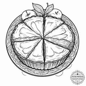 Tattoo sketch 'apple' on one, 'pie' on the ot... - эскиз тату (№1752622619_0, 15.07.2025 23:36) — tattoo-photo.ru