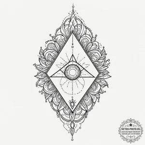 A linework tattoo of the cult symbol from her... - эскиз тату (№1752623534_0, 15.07.2025 23:52) — tattoo-photo.ru