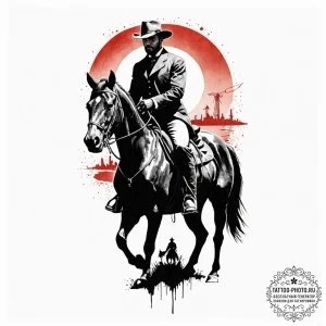 A sketch of django from django unchained, on... - эскиз тату (№1752623617_0, 15.07.2025 23:53) — tattoo-photo.ru