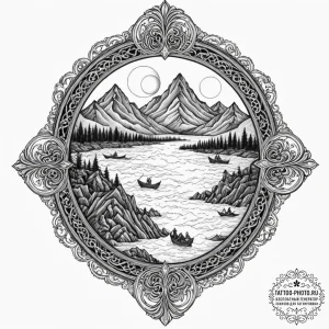 Charon on the river styx, artistic tattoo ske... - эскиз тату (№1752627028_0, 16.07.2025 00:50) — tattoo-photo.ru