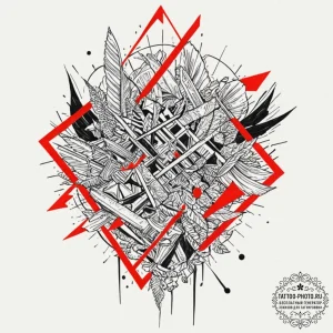 Tattoo sketch an abstract representation of a... - эскиз тату (№1752628871_0, 16.07.2025 01:21) — tattoo-photo.ru