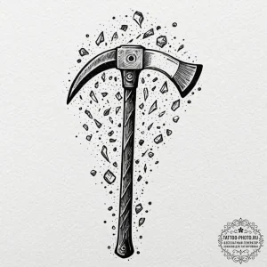 Tattoo sketch a climbing axe embedded in ice,... - эскиз тату (№1752629792_0, 16.07.2025 01:36) — tattoo-photo.ru