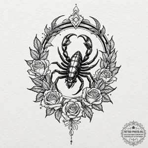 Tattoo design a scorpio scorpion, part blackw... - эскиз тату (№1752632299_0, 16.07.2025 02:18) — tattoo-photo.ru