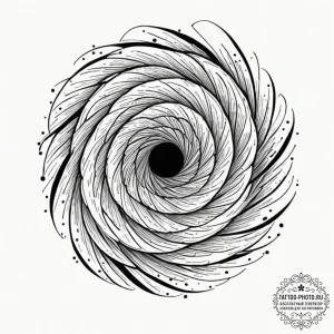 Tattoo design a swirling vortex of deep, mela... - эскиз тату (№1752633387_0, 16.07.2025 02:36) — tattoo-photo.ru