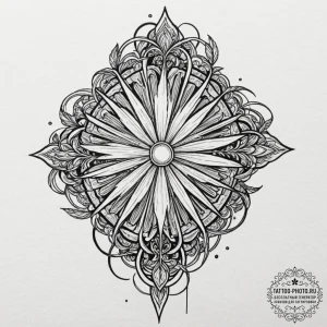Tattoo design a seed cracking open, with a po... - эскиз тату (№1752633554_0, 16.07.2025 02:39) — tattoo-photo.ru
