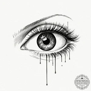 Tattoo design a quiet, focused eye with unwav... - эскиз тату (№1752635425_0, 16.07.2025 03:10) — tattoo-photo.ru