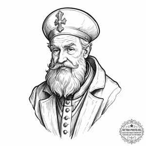 St. nicholas, concept art for tattoo, muted c... - эскиз тату (№1752635575_0, 16.07.2025 03:12) — tattoo-photo.ru