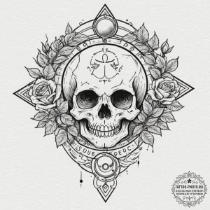 Tattoo sketch a stylized sun or moon with the... - эскиз тату (№1752635650_0, 16.07.2025 03:14) — tattoo-photo.ru