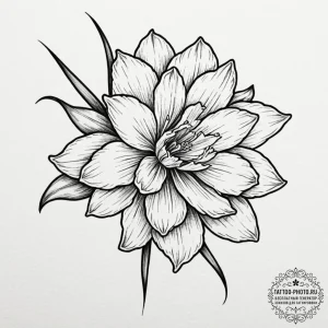 Narcissus, tattoo drawing outline, realistic... - эскиз тату (№1752635951_0, 16.07.2025 03:19) — tattoo-photo.ru