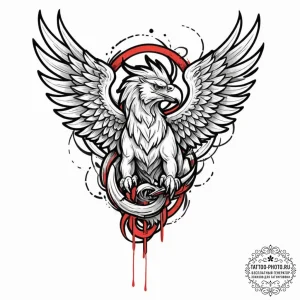 Linework tattoo of the harkonnen griffin symb... - эскиз тату (№1752636401_0, 16.07.2025 03:26) — tattoo-photo.ru