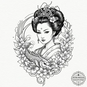 50. a sketch of queen amidala in her royal at... - эскиз тату (№1752636700_0, 16.07.2025 03:31) — tattoo-photo.ru