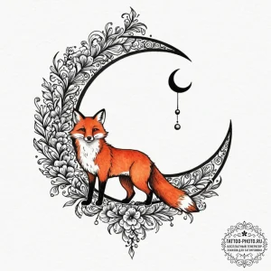Tattoo design a crescent moon with a shadowy... - эскиз тату (№1752637602_0, 16.07.2025 03:46) — tattoo-photo.ru