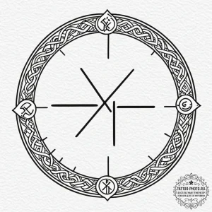 A protective tattoo design featuring a circle... - эскиз тату (№1752638504_0, 16.07.2025 04:01) — tattoo-photo.ru