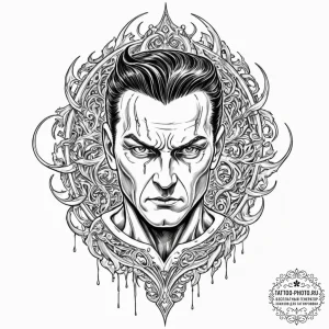 A graphic novel panel of the t-1000 emerging... - эскиз тату (№1752638579_0, 16.07.2025 04:02) — tattoo-photo.ru