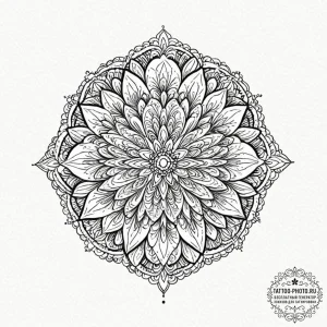 Snowflake under a microscope, artistic tattoo... - эскиз тату (№1752639104_0, 16.07.2025 04:11) — tattoo-photo.ru