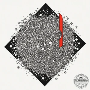Square, concept art for tattoo, on a clean wh... - эскиз тату (№1752639179_0, 16.07.2025 04:12) — tattoo-photo.ru