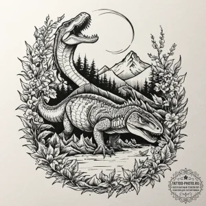 150. (jurassic park) a watercolor sketch of a... - эскиз тату (№1752639405_0, 16.07.2025 04:16) — tattoo-photo.ru
