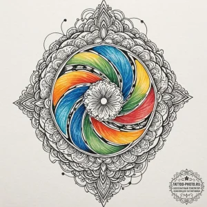 Tattoo design a swirling vortex of energy con... - эскиз тату (№1752639556_0, 16.07.2025 04:19) — tattoo-photo.ru