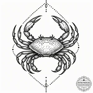 Crab, tattoo flash sheet design, dotwork shad... - эскиз тату (№1752642790_0, 16.07.2025 05:13) — tattoo-photo.ru