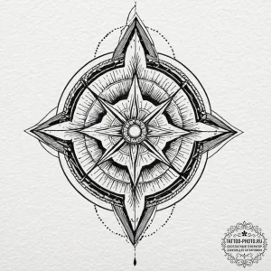 Tattoo design: a geometric kolovrat with clea... - эскиз тату (№1752643768_0, 16.07.2025 05:29) — tattoo-photo.ru