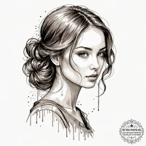 Tattoo sketch a fluid line art piece that sub... - эскиз тату (№1752644495_0, 16.07.2025 05:41) — tattoo-photo.ru