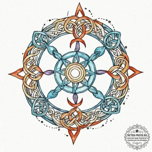 Tattoo design a zodiac symbol formed by inter... - эскиз тату (№1752644870_0, 16.07.2025 05:47) — tattoo-photo.ru
