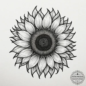 Tattoo sketch a sunflower following the path... - эскиз тату (№1752645623_0, 16.07.2025 06:00) — tattoo-photo.ru