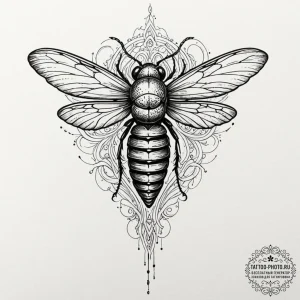 Tattoo sketch a cicada, rendered in a japanes... - эскиз тату (№1752645848_0, 16.07.2025 06:04) — tattoo-photo.ru