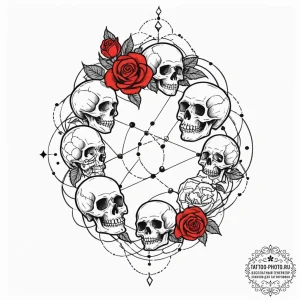 Tattoo sketch a constellation formed by the b... - эскиз тату (№1752648167_0, 16.07.2025 06:42) — tattoo-photo.ru