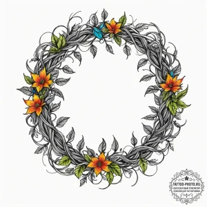 Tattoo design a cluster of thorny vines wrapp... - эскиз тату (№1752648241_0, 16.07.2025 06:44) — tattoo-photo.ru