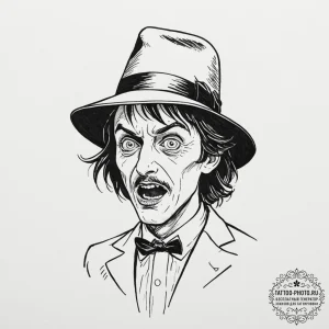 A sketch of the babadook from the pop-up book... - эскиз тату (№1752650110_0, 16.07.2025 07:15) — tattoo-photo.ru