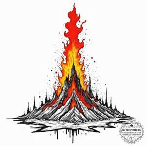 Tattoo sketch a geyser erupting with controll... - эскиз тату (№1752650844_0, 16.07.2025 07:27) — tattoo-photo.ru