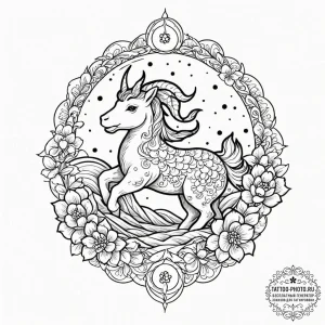 A dotwork mandala incorporating the origami u... - эскиз тату (№1752652308_0, 16.07.2025 07:51) — tattoo-photo.ru