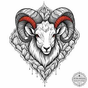 Tattoo sketch an aries ram's head looking lik... - эскиз тату (№1752652719_0, 16.07.2025 07:58) — tattoo-photo.ru