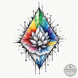 Tattoo sketch a fine line depiction of a crys... - эскиз тату (№1752652882_0, 16.07.2025 08:01) — tattoo-photo.ru