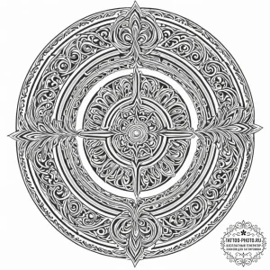 Tattoo sketch a labyrinth where the center is... - эскиз тату (№1752653210_0, 16.07.2025 08:06) — tattoo-photo.ru