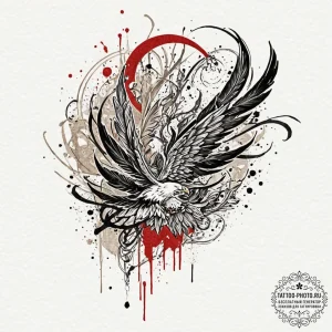 Tattoo design a fluid, abstract representatio... - эскиз тату (№1752658153_0, 16.07.2025 09:29) — tattoo-photo.ru
